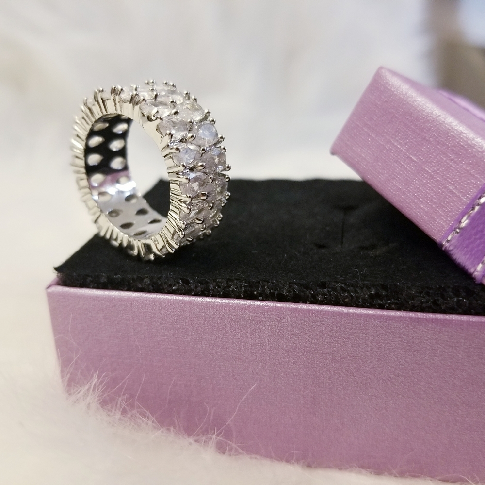 925 Sterling Silver 9mm Full Shiny Perfect Pear Cut Ring - Picture 5 of 10
